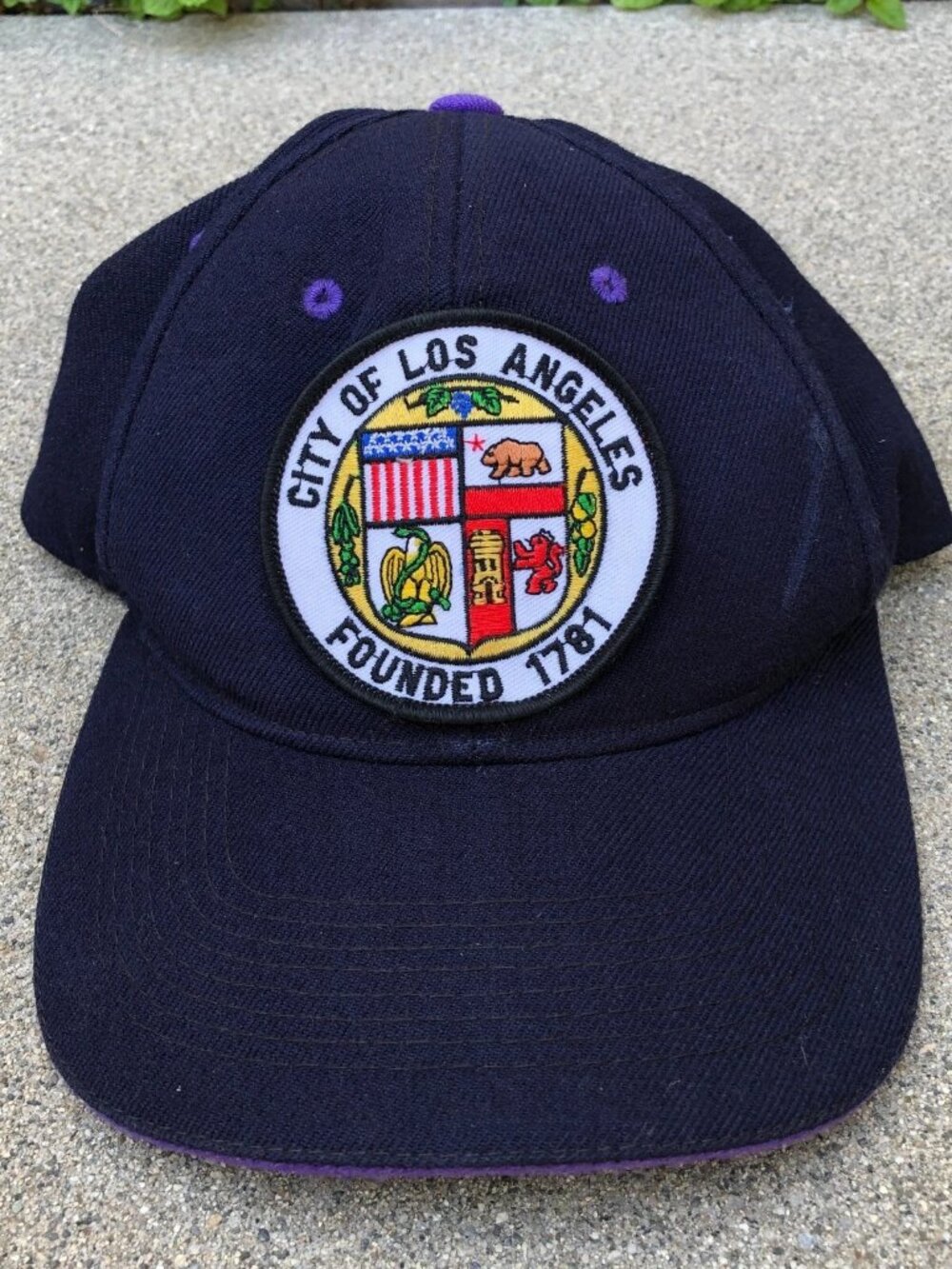VTG 90s City of Los Angeles Seal Founded 1781 Hat Men's Wool Blend Blue Cap